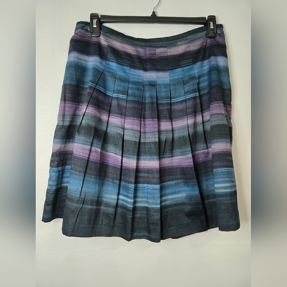 LOFT Multicolor Striped A-Line Skirt Size Petite 14